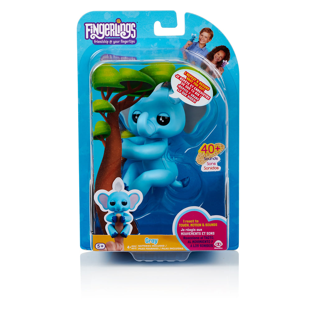 Fingerlings Baby Elephant - Gray (Blue)